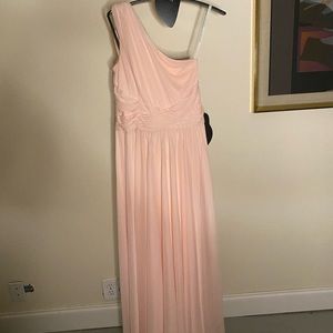 Petal Pink Draped Bridesmaid Dress